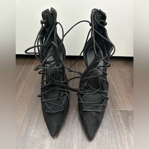 Kendall & Kylie Suede Lace Up Heels—Brand New